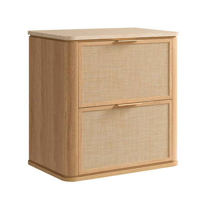 Woven 2-Drawers Nightstand