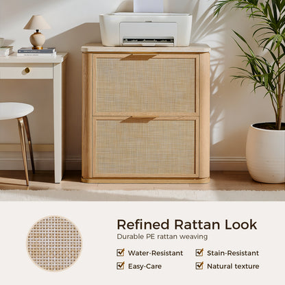 Woven 2-Drawers Nightstand