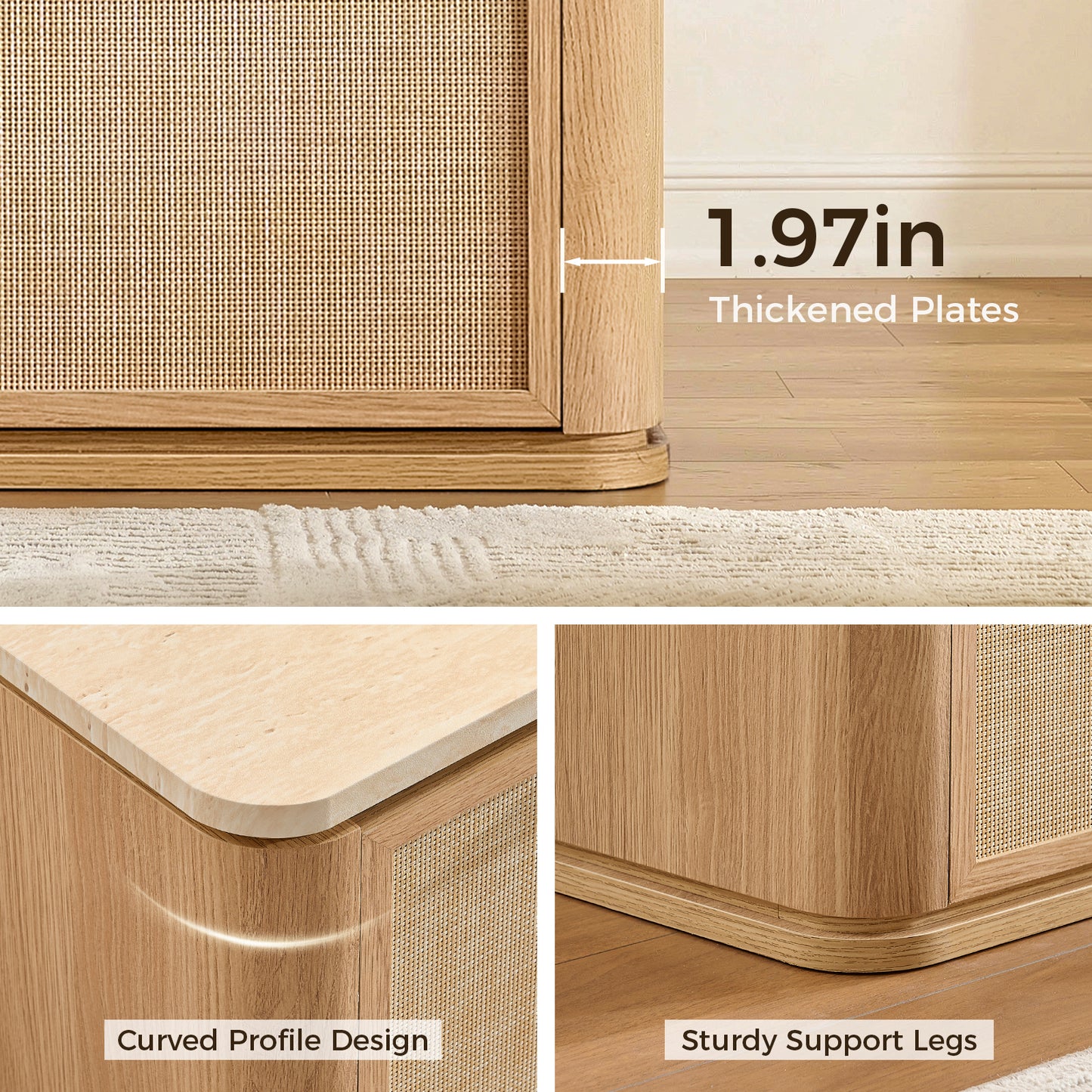 Woven 2-Drawers Nightstand