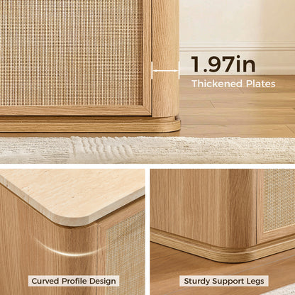 Woven 2-Drawers Nightstand