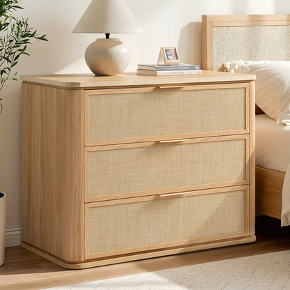 Woven 3-Drawers Nightstand