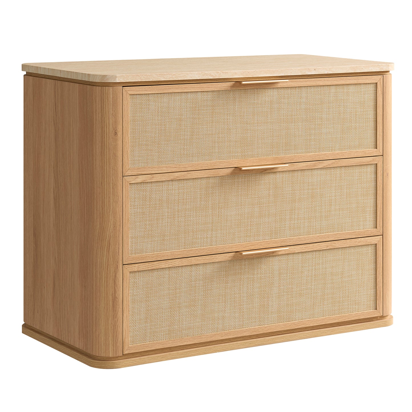 Woven 3-Drawers Nightstand