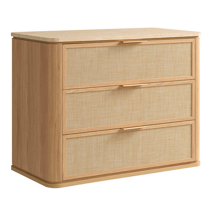 Woven 3-Drawers Nightstand