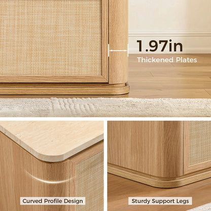 Woven 3-Drawers Nightstand