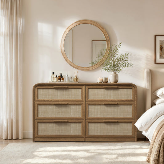Woven 6-Drawer Dresser