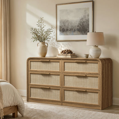 Woven 6-Drawer Dresser