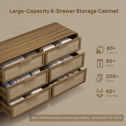 Woven 6-Drawer Dresser