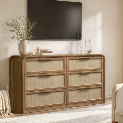 Woven 6-Drawer Dresser