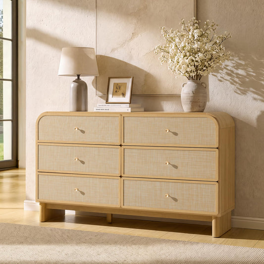 Woven 6-Drawer Dresser B