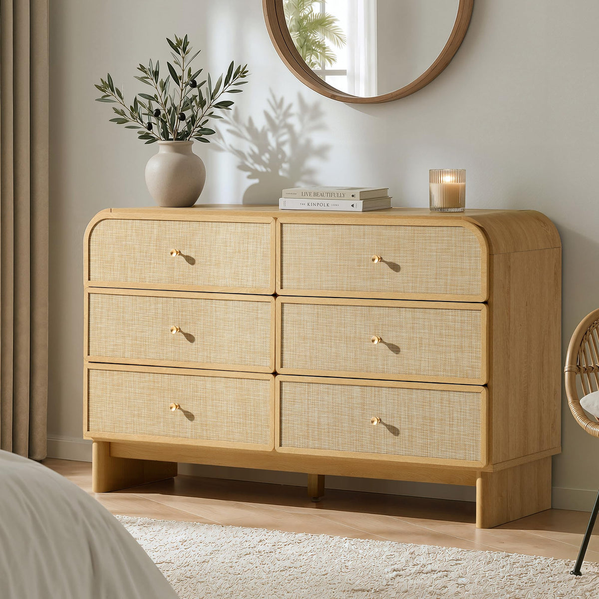 Woven 6-Drawer Dresser B