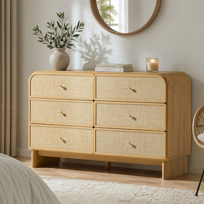 Woven 6-Drawer Dresser B