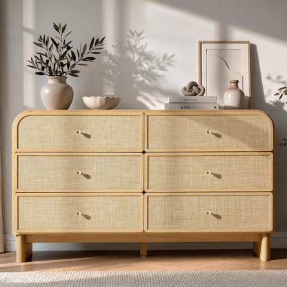 Woven 6-Drawer Dresser B
