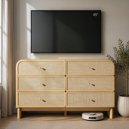 Woven 6-Drawer Dresser B