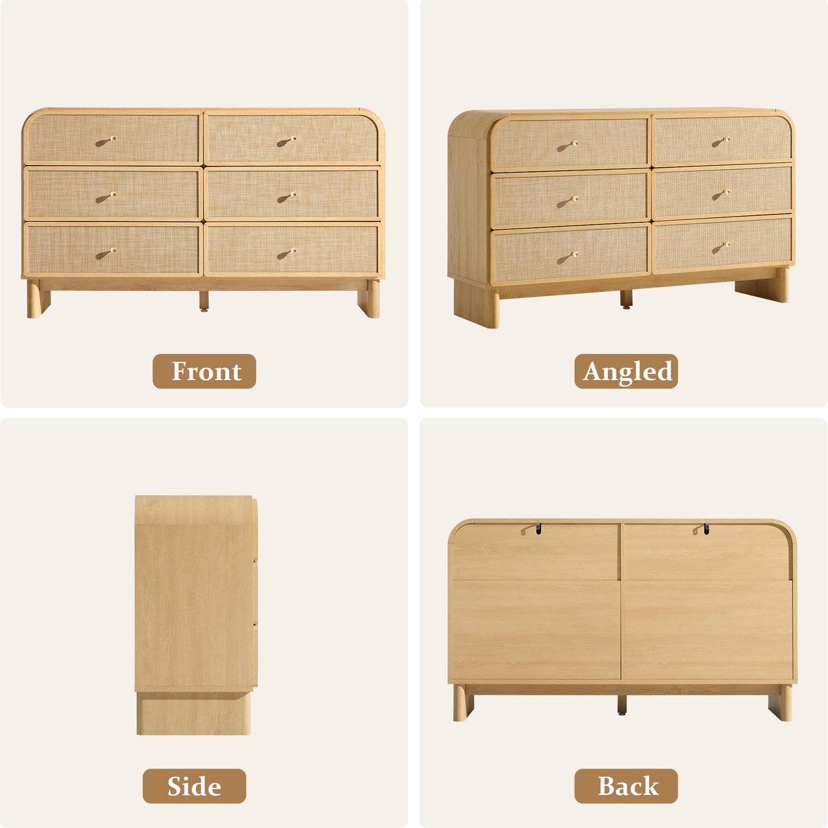 Woven 6-Drawer Dresser B