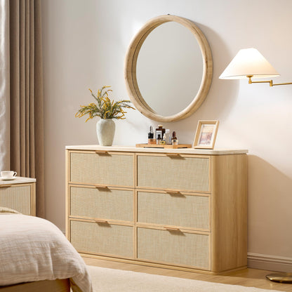 Woven 6-Drawer Dreeser
