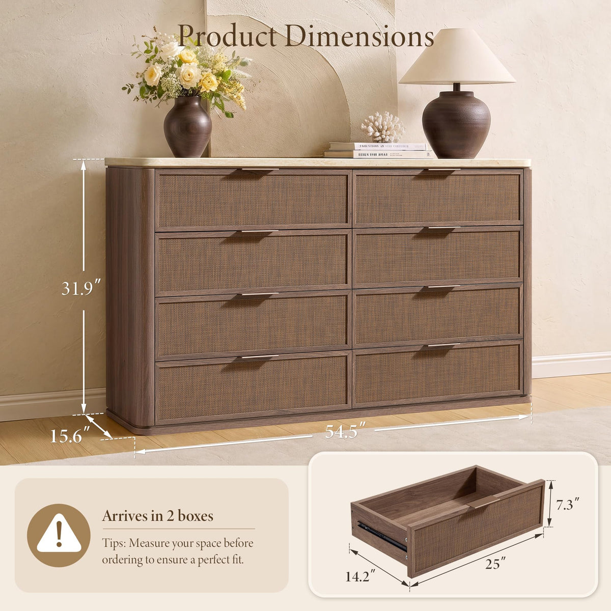 Woven 8-Drawer Dresser