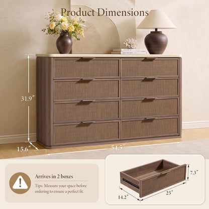 Woven 8-Drawer Dresser