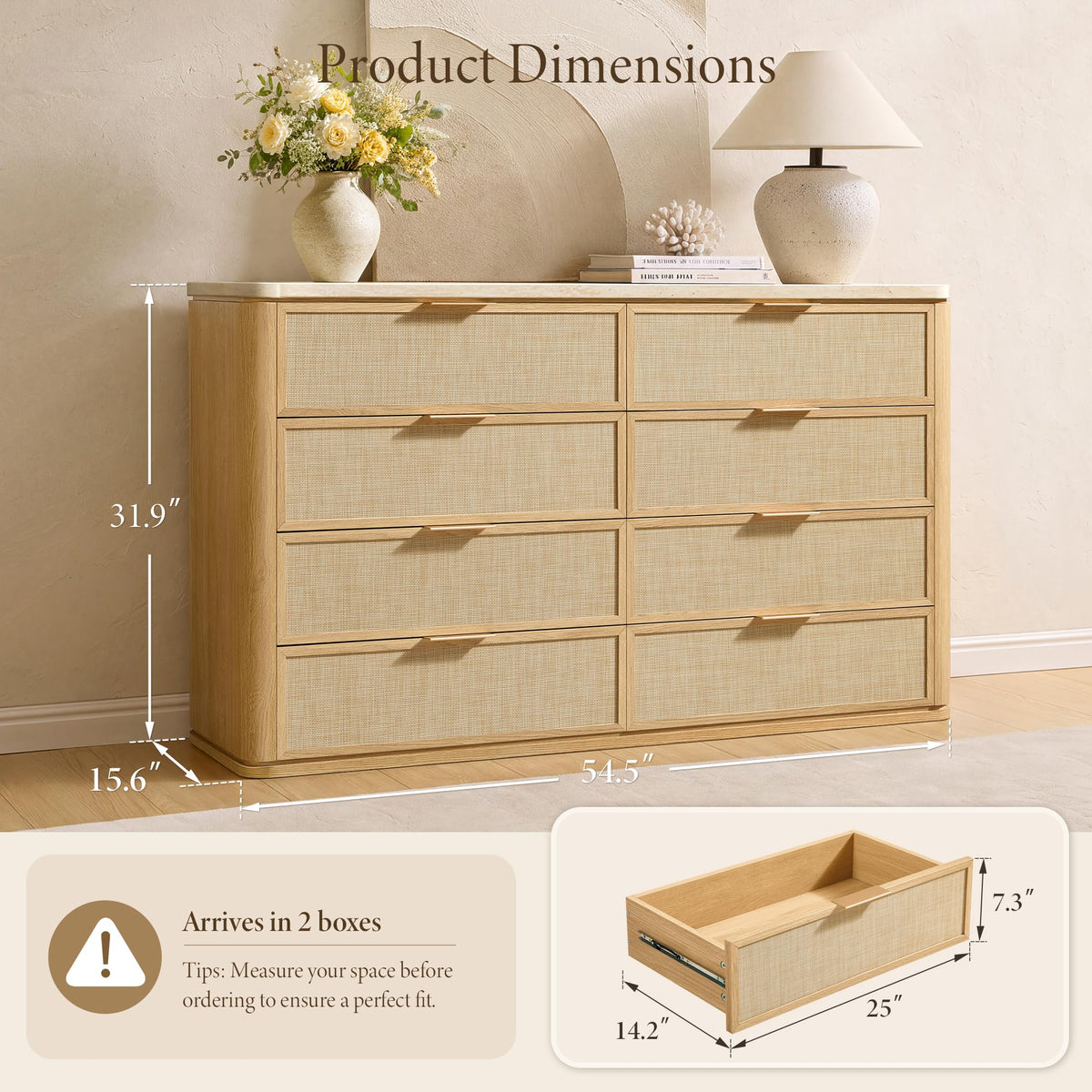 Woven 8-Drawer Dresser
