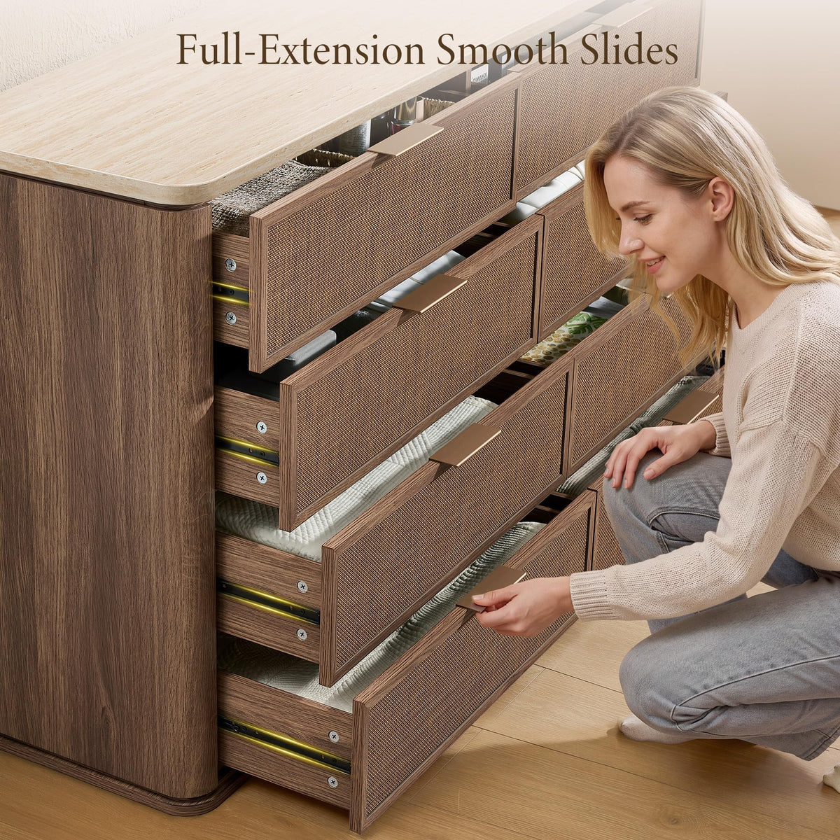 Woven 8-Drawer Dresser