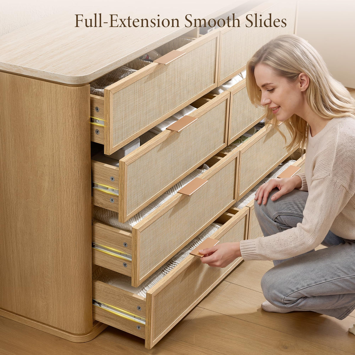 Woven 8-Drawer Dresser