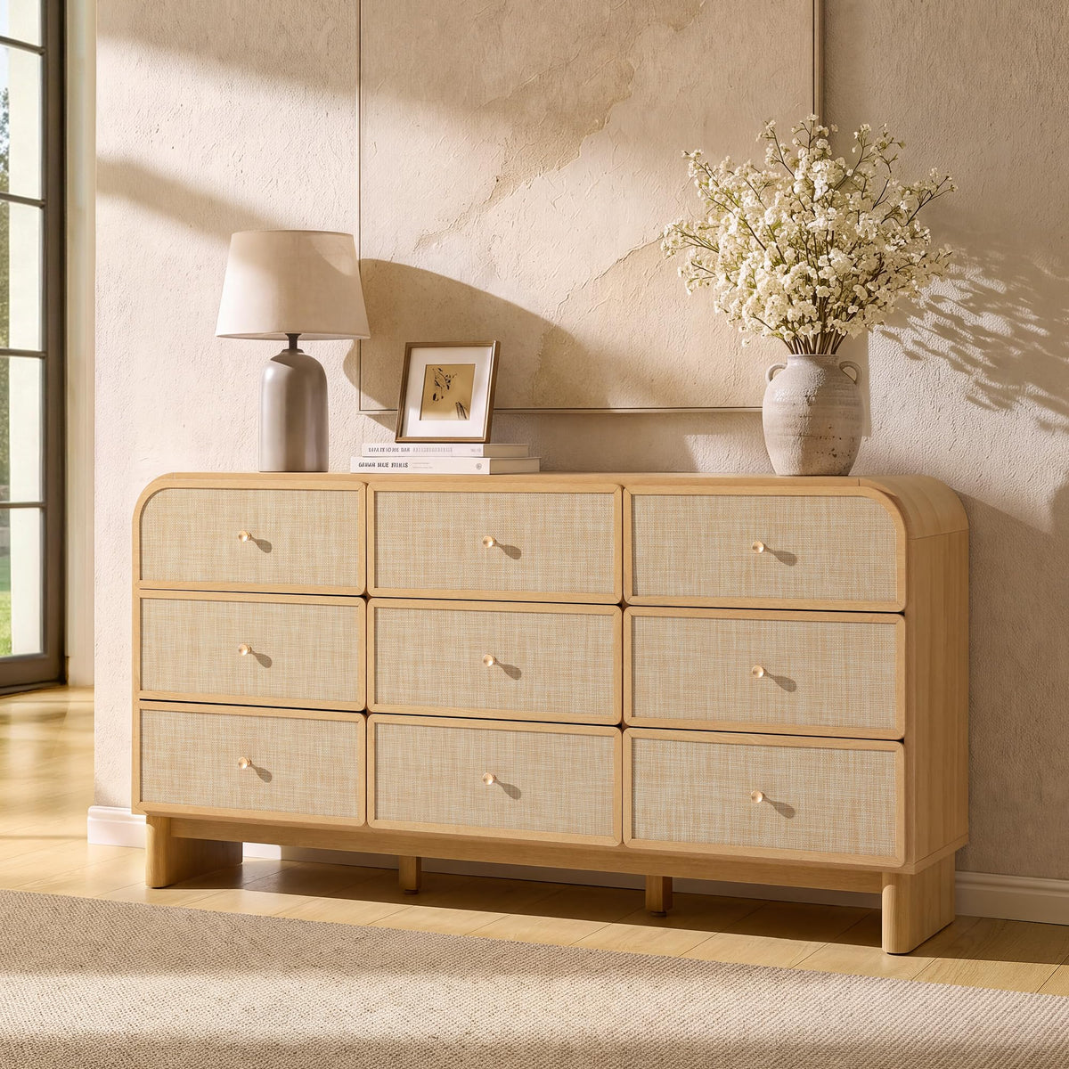 Woven 9-Drawer Dresser B