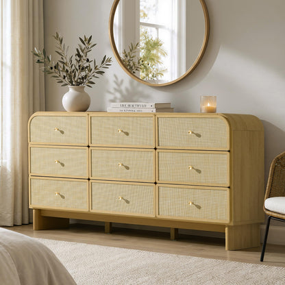 Woven 9-Drawer Dresser B