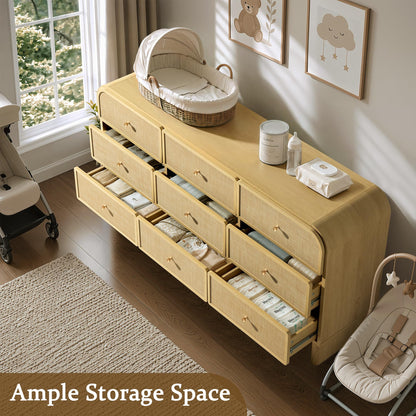 Woven 9-Drawer Dresser B