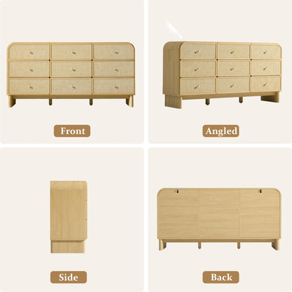 Woven 9-Drawer Dresser B