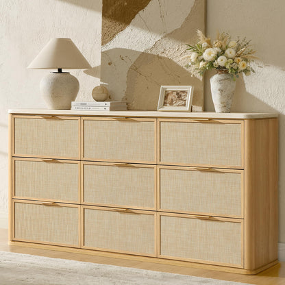 Woven 9-Drawer Dresser