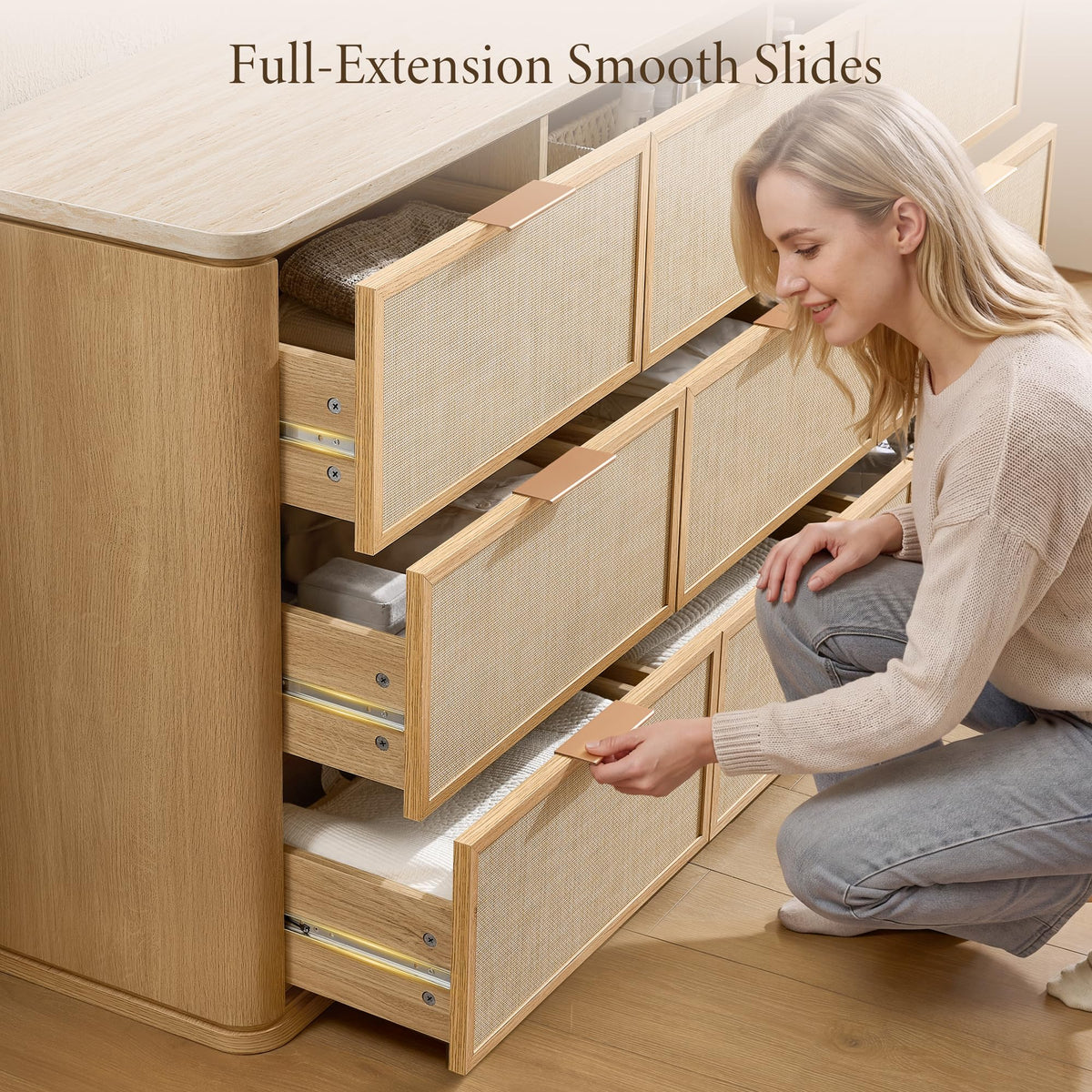 Woven 9-Drawer Dresser