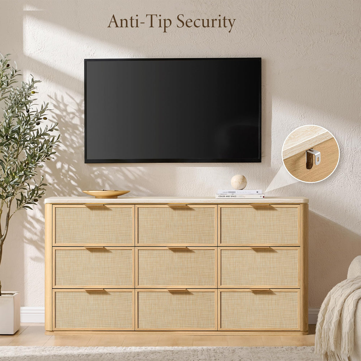 Woven 9-Drawer Dresser