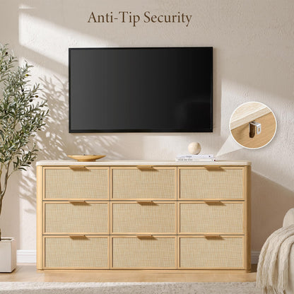 Woven 9-Drawer Dresser