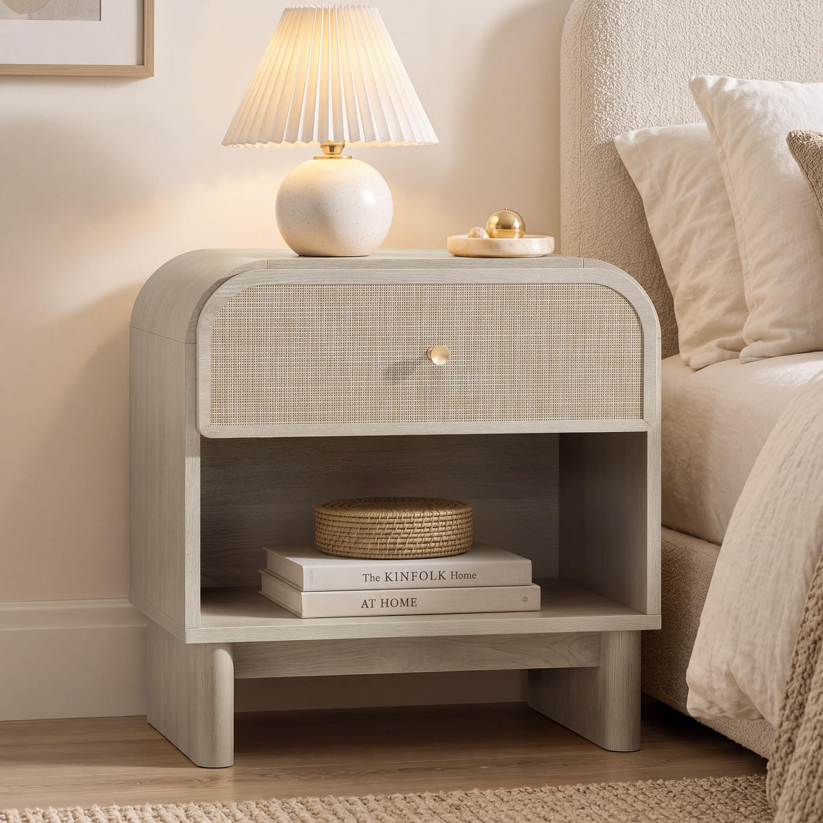 Woven 1-Drawer Nightstand B