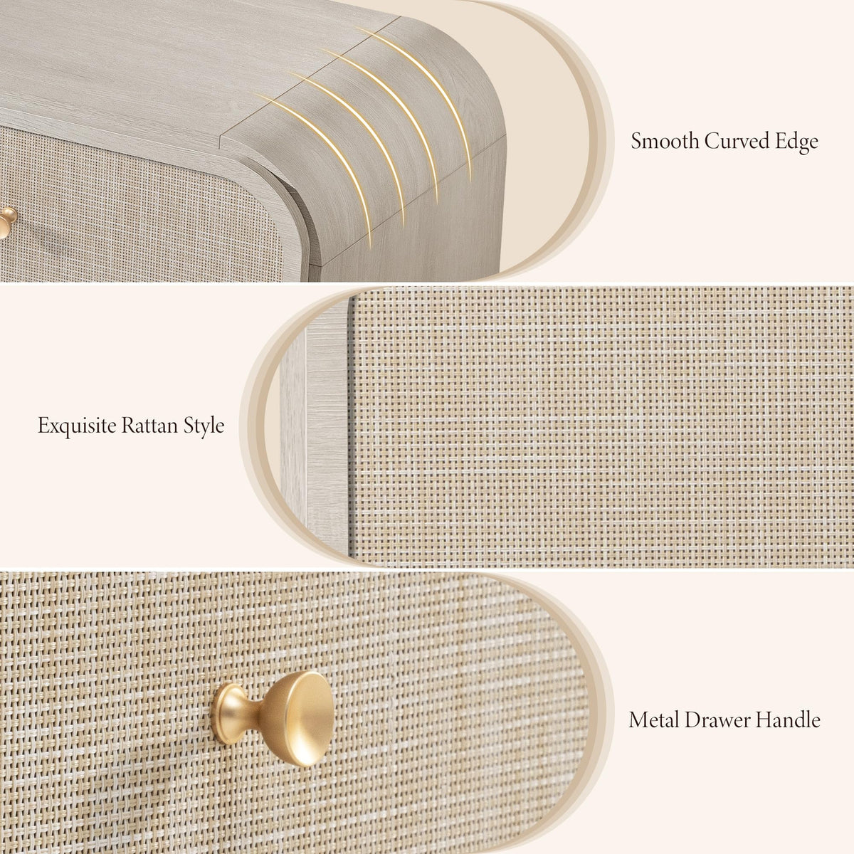 Woven 1-Drawer Nightstand B