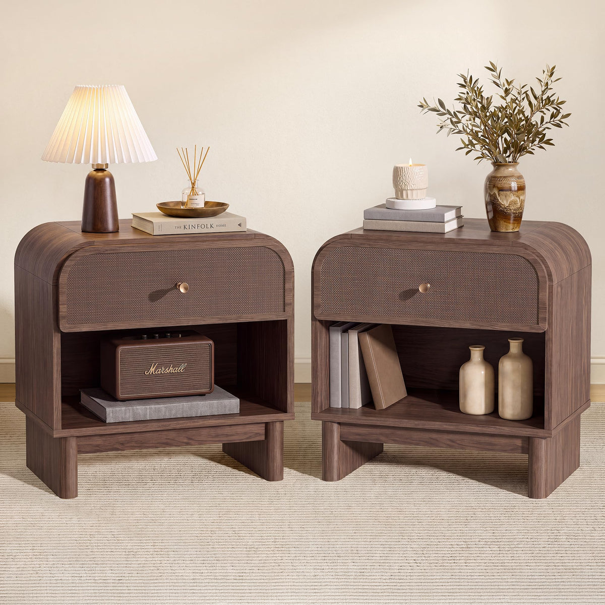 Woven 1-Drawer Nightstand B