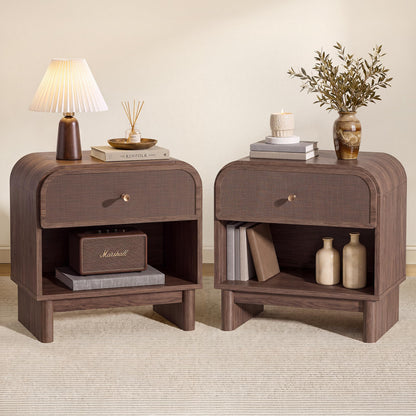 Woven 1-Drawer Nightstand B
