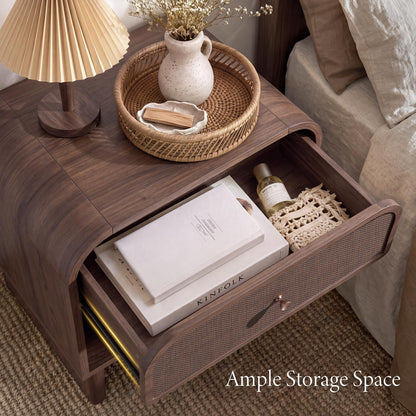 Woven 1-Drawer Nightstand B