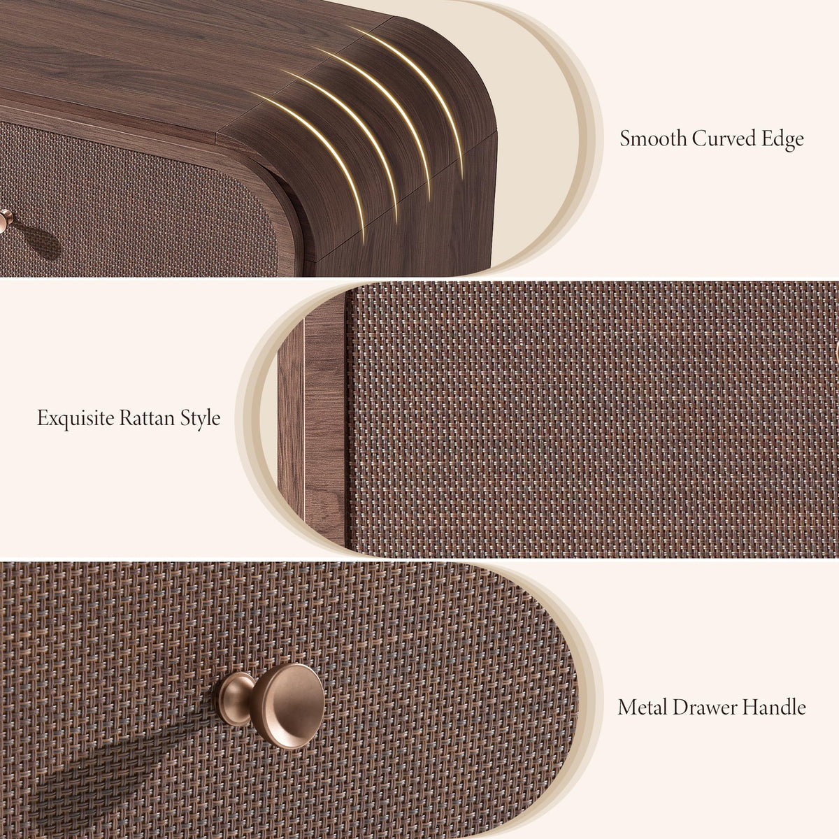 Woven 1-Drawer Nightstand B