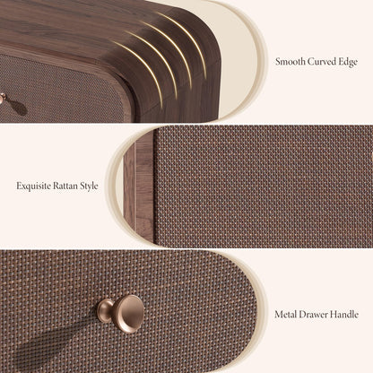 Woven 1-Drawer Nightstand B
