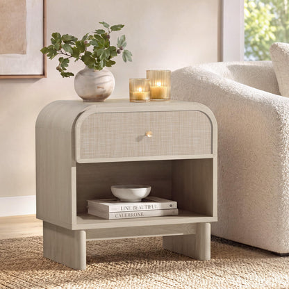 Woven 1-Drawer Nightstand B