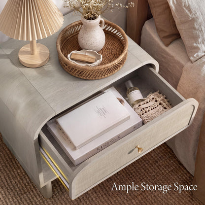 Woven 1-Drawer Nightstand B