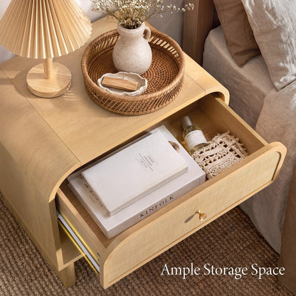Woven 1-Drawer Nightstand B