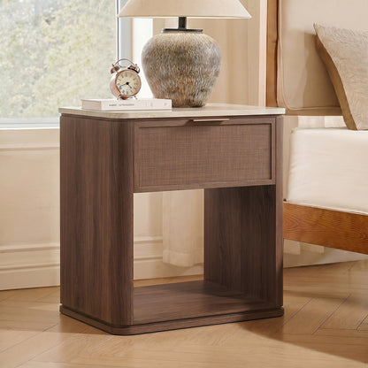 Woven 1-Drawer Nightstand