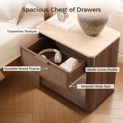Woven 1-Drawer Nightstand