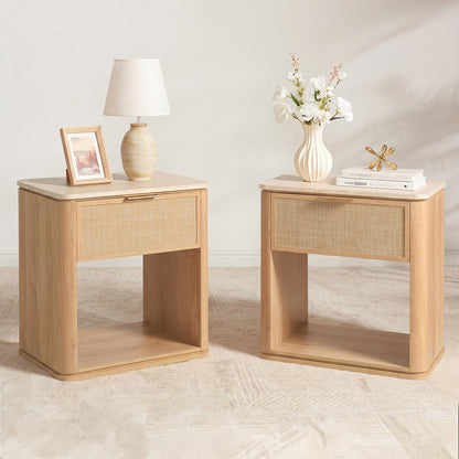 Woven 1-Drawer Nightstand