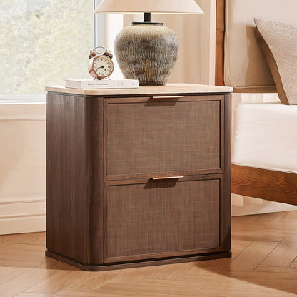 Woven 2-Drawers Nightstand