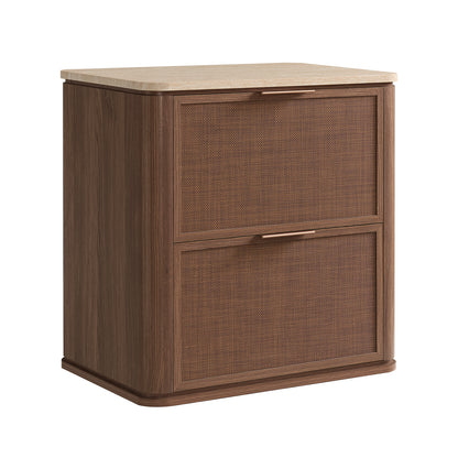 Woven 2-Drawers Nightstand