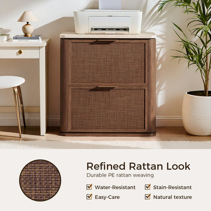 Woven 2-Drawers Nightstand