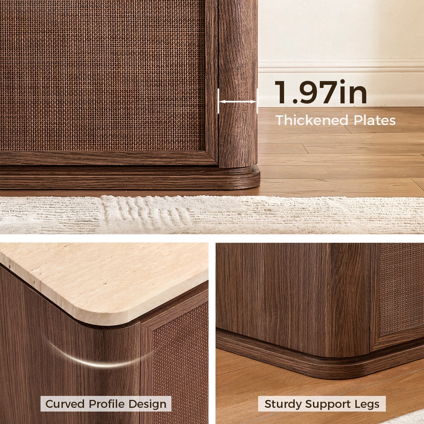 Woven 2-Drawers Nightstand