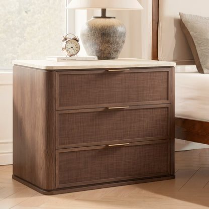 Woven 3-Drawers Nightstand